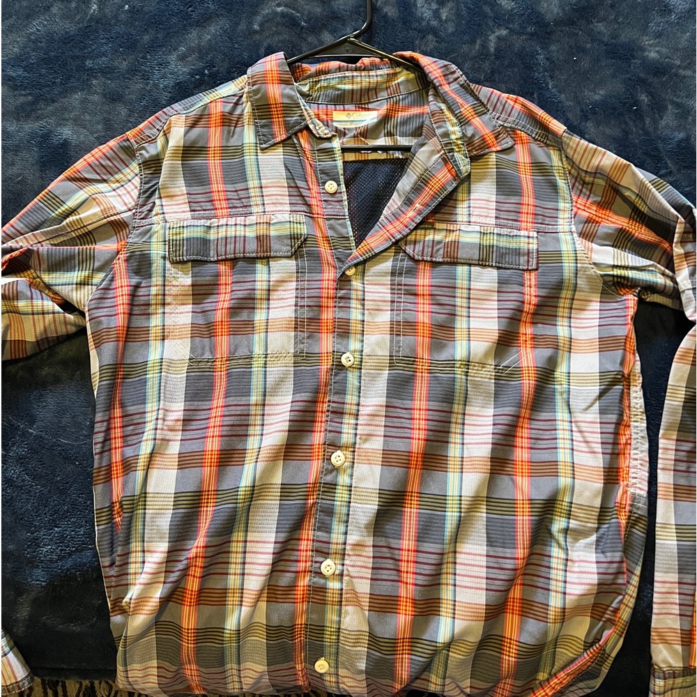 Columbia performance fabric long sleeve shirt medium